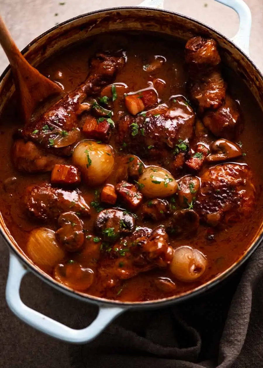 I’m so sad I missed hamburger day yesterday. Well, happy National Coq au Vin Day!